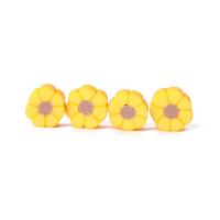 Grânulos de argila de polímero, Flor, DIY, amarelo, 9x4mm, Aprox 1000PCs/Bag, vendido por Bag