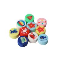 Polymer Clay Beads Flat Round DIY mixed colors 10mm Approx Sold By Bag