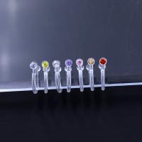 Resin ørering klip komponent, med Cubic Zirconia, du kan DIY, flere farver til valg, 7.50x11mm, Solgt af par