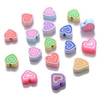 Polymer Clay Beads Heart & DIY mixed colors 10mm Sold By Bag