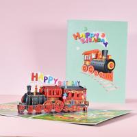 Paper 3D Greeting Card Train handmade Foldable & 3D effect Sold By PC