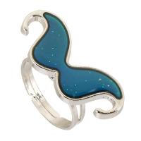 Anelli stato d'animo con smalto, lega in zinco, with vetro lavorato, Farfalla, placcato color argento, gioielli di moda & smalto umore, argento, assenza di nichel,piombo&cadmio, 31x13mm,3mm, Misura:7, Venduto da PC