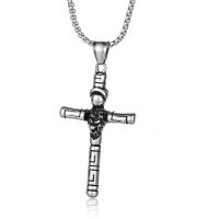 Pendentifs en titane, Acier titane, croix, Oindre, conception vintage & pour homme, 56x33mm, Vendu par PC