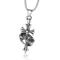 Pendentifs en titane, Acier titane, croix, Oindre, le style de punk & pour homme, 52x23mm, Vendu par PC