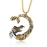 Titanium Steel Pendants Mermaid gold color plated punk style & Unisex Sold By PC