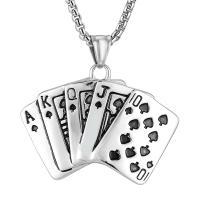 Pendentifs en titane, Acier titane, Poker, poli, le style de punk & pour homme, 49x31mm, Vendu par PC