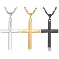 Pendants Tíotáiniam, Cruach Tíotáiniam, Cross, plátáilte, do fear, dathanna níos mó le haghaidh rogha, 51x31mm, Díolta De réir PC