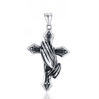 Pendentifs en titane, Acier titane, croix, Oindre, conception vintage & pour homme, 35x55mm, Vendu par PC