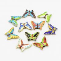 Cloisonne Perlen, Cloisonné, mit Messing, Schmetterling, DIY, keine, 15x19mm, verkauft von PC