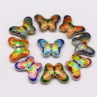 Cloisonne kulki, ze Stop cynku, Motyl, DIY & emalia, dostępnych więcej kolorów, 22x16mm, sprzedane przez PC