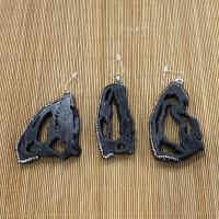 Resina-Pendant, resina, with argilla, unisex & cavo, nero, 54x76mm, Venduto da PC