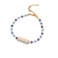 Bijoux bracelets de mode, cristal, avec laiton, Placage de couleur d'or, styles différents pour le choix & pour femme & émail, couleurs mélangées, Longueur 7.1 pouce, Vendu par PC