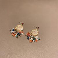 Rhinestone Ørering, Zinc Alloy, mode smykker & for kvinde & med rhinestone, nikkel, bly & cadmium fri, 50x25mm, Solgt af PC