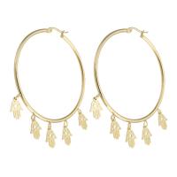 Mens acier inoxydable Hoop boucles d'oreilles, Acier inoxydable 304, bijoux de mode & pour femme, doré, Vendu par paire