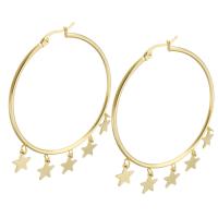 Mens acier inoxydable Hoop boucles d'oreilles, Acier inoxydable 304, bijoux de mode & pour femme, doré, Vendu par paire