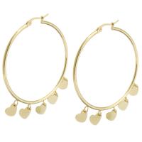 Mens acier inoxydable Hoop boucles d'oreilles, Acier inoxydable 304, bijoux de mode & pour femme, doré, Vendu par paire