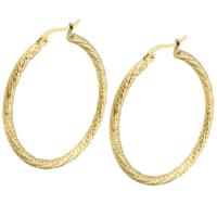 Mens acier inoxydable Hoop boucles d'oreilles, Acier inoxydable 304, bijoux de mode & pour femme, doré, 40x43mm, Vendu par paire