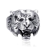 aleación de zinc Anillo de dedo Cuff, Tigre, Ajustable & para hombre, Vendido por UD