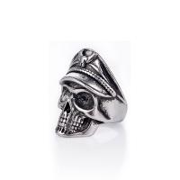 Zinc Alloy fingerring, Skull, forgyldt, Justerbar & Unisex, flere farver til valg, Solgt af PC