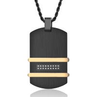 Collier d'acier titane, Placage, styles différents pour le choix & pour homme, plus de couleurs à choisir, 30x43mm, Longueur Environ 17.7 pouce, Vendu par PC