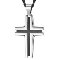 Titanium Steel Necklace Cross plated & for man Length Approx 17.7 Inch Sold By PC