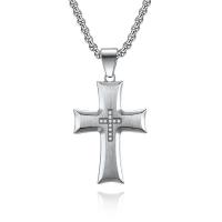 Titan stål halsband, Cross, plated, olika stilar för val, 25x38mm, Längd Ca 17.7 inch, Säljs av PC