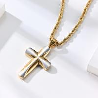 Titanium Steel Necklace Cross plated & for man Length Approx 17.7 Inch Sold By PC