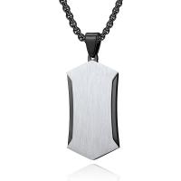 Collier d'acier titane, Placage, styles différents pour le choix & pour homme, plus de couleurs à choisir, 21x43mm, Longueur Environ 17.7 pouce, Vendu par PC