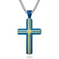 Titanium Steel Necklace Cross plated & for man Length Approx 17.7 Inch Sold By PC