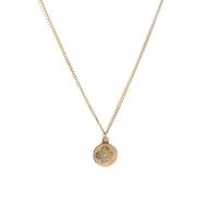 Colar de jóias de aço inoxidável, Aço inoxidável 304, with 2inch extender chain, Roda plana, banhado a ouro 18k, com padrão de flores & para mulher, 15x15x1.70mm, comprimento Aprox 17.7 inchaltura, vendido por PC