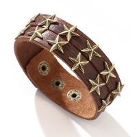 Rundsleder armbanden, Koeienhuid, met Zinc Alloy, plated, mode sieraden & uniseks, meer kleuren voor de keuze, 230x25mm, Verkocht door PC