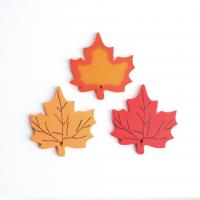 Houten hangers, Schima Superba, Maple Leaf, DIY, meer kleuren voor de keuze, 80x5mm, Verkocht door PC