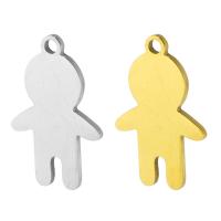 Roestvrij stalen sieraden Hangers, 304 roestvrij staal, Jongen, Galvanische beplating, DIY, meer kleuren voor de keuze, 11.50x18x1mm, Gat:Ca 1mm, 10pC's/Bag, Verkocht door Bag