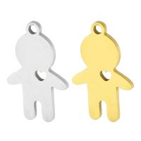 Roestvrij stalen sieraden Hangers, 304 roestvrij staal, Jongen, Galvanische beplating, DIY, meer kleuren voor de keuze, 11.50x18x1mm, Gat:Ca 1mm, 10pC's/Bag, Verkocht door Bag