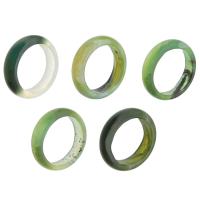 Anillos de Gemas, Aventurina verde, Donut, Joyería, Color aleatorio, 6mm, tamaño:6.5, Vendido por UD