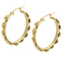 Brinco de argola de aço inoxidável de Mens, Aço inoxidável 304, joias de moda & para mulher, dourado, 31x32mm, vendido por par