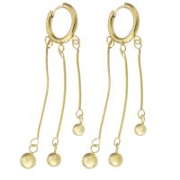 Fashion Fringe Boucles d'oreilles, Acier inoxydable 304, bijoux de mode & pour femme, doré, 71mm, Vendu par paire