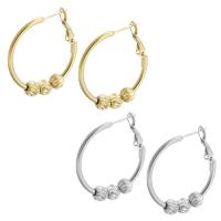 Mens acier inoxydable Hoop boucles d'oreilles, Acier inoxydable 304, bijoux de mode & pour femme, plus de couleurs à choisir, 31x28mm, Vendu par paire