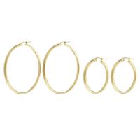 Brinco de argola de aço inoxidável de Mens, Aço inoxidável 304, joias de moda & tamanho diferente para a escolha & para mulher, dourado, 49*53mm,30*33mm, vendido por par