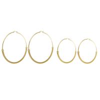 Stainless Steel Hoop Earring 304 Stainless Steel Vacuum Ion Plating fashion jewelry & for woman golden Sold By Pair