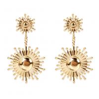 Zinc Alloy Drop Earrings plated fashion jewelry & for woman golden nickel lead & cadmium free Sold By Pair