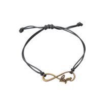 Moda criar pulseiras de fio de cera, with liga de zinco, banhado, Ajustável & joias de moda & unissex, Mais cores pare escolha, 39x15mm, comprimento 16-25 cm, vendido por PC