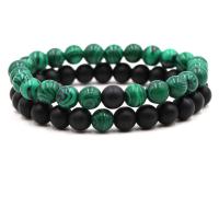 Gemstone Bracelets Natural Stone with Malachite fashion jewelry & Unisex 190mm Sold By PC