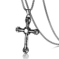 Sinc Alloy Jewelry muince, Cross, do fear & blacken, Fad Thart 23.6 Inse, Díolta De réir PC