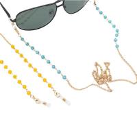 Crystal Glasses Chain with Zinc Alloy gold color plated anti-skidding & for woman Length Approx 70 cm Sold By PC