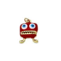 Brass Jewelry Pendants Cartoon 18K gold plated enamel Sold By PC