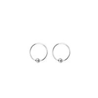 925 Sterling Silver Huggie Hoop Earring, Donut, méid éagsúla do rogha & do bhean, airgid, 33x65x12mm, Díolta De réir Péire