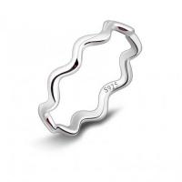 Ezüst ékszer Finger Ring, 925 Ezüst, hullám, a nő, ezüst, 3.20x18mm, Által értékesített PC