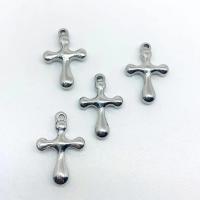 Nerezová ocel Cross Přívěsky, 304 Stainless Steel, Kříž, Stroj leštění, Původní barva, 15.40x22x4mm, Prodáno By PC