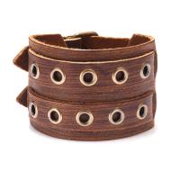 Rindsleder Armband, Kuhhaut, mit Zinklegierung, plattiert, Modeschmuck & unisex, braun, 290x50mm, verkauft von PC